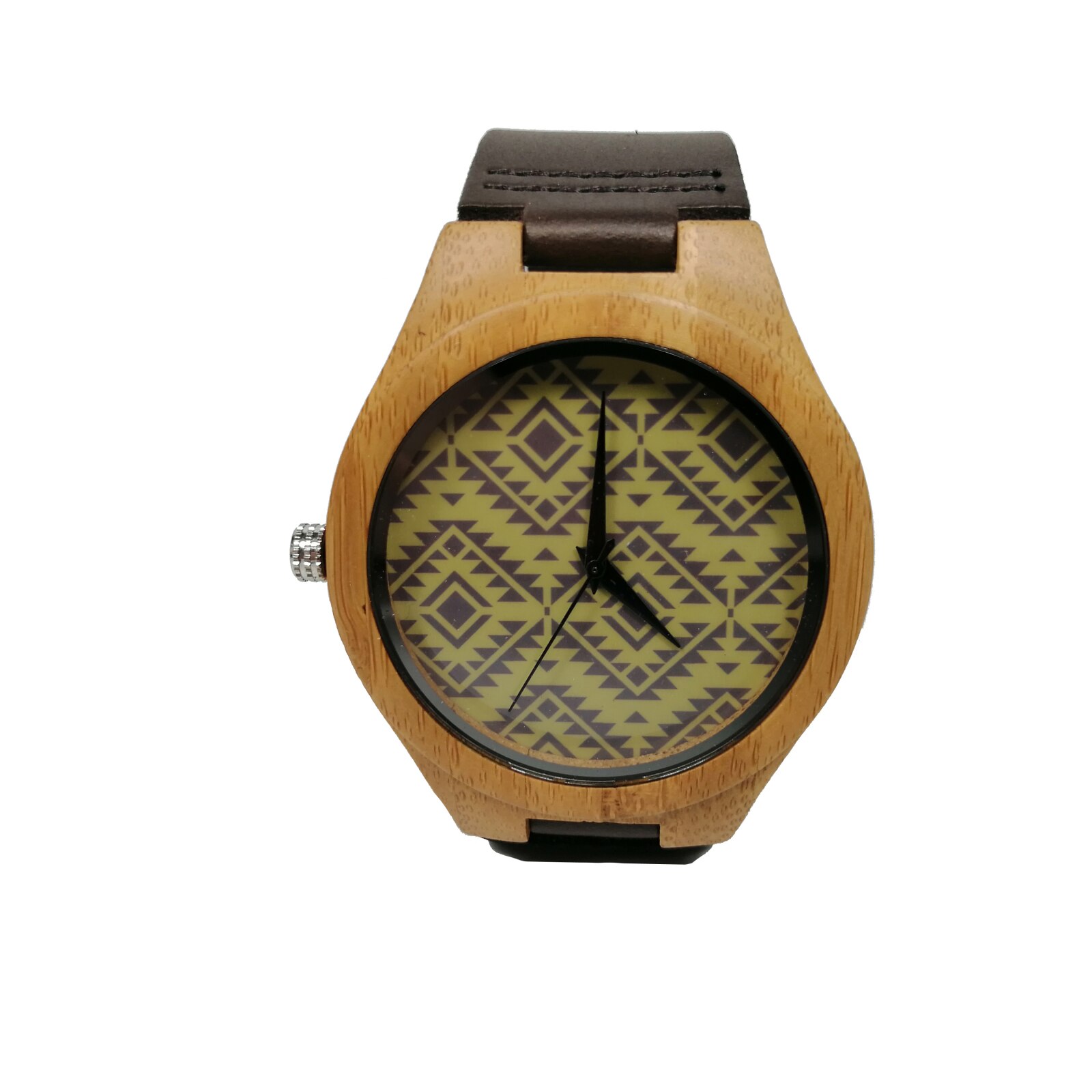 Ceas unisex, lemn, Vintage Watch, curea piele ecologica, 26 cm