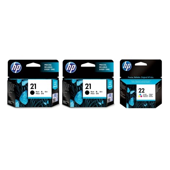 Pachet cartuse cerneala C9351AE (21) negru x2 C9352AE (22) color HP original 545 pagini Pachet cartuse cerneala C9351AE (21) negru x2 C9352AE (22) color HP original 545 pagini