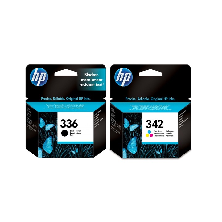 Pachet cartuse cerneala C9362EE (336) negru C9361EE (342) color HP original 440 pagini