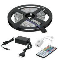 kit 2 benzi led rgb lumina multicolora 10 m cu telecomanda 44 taste si transformator 2a ecd germany 5 m  5 m 7 wm 30 led-urim smd 5050 pentru interior ip20 imagen 23_0_
0