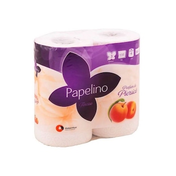 Hartie Igienica Parfumata in 3 Straturi, 4 Role/Bax, Latime 12 cm, 135 Foi/Rola, Miros de Piersica Hartie Igienica Parfumata in 3 Straturi, 4 Role/Bax, Latime 12 cm, 135 Foi/Rola, Miros de Piersica