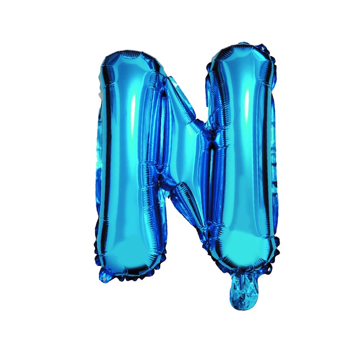 Балон Balon Mirific Party, Фолиев, Буква N, Син металик, 40 см