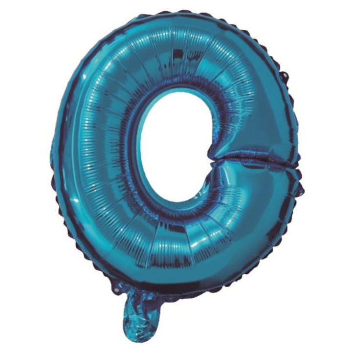 Balon din folie metalizata Albastru, Mirific Party, Litera O, 40 cm