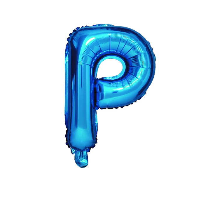 Балон Balon Mirific Party, Фолиев, Буква P, Син металик, 80 см