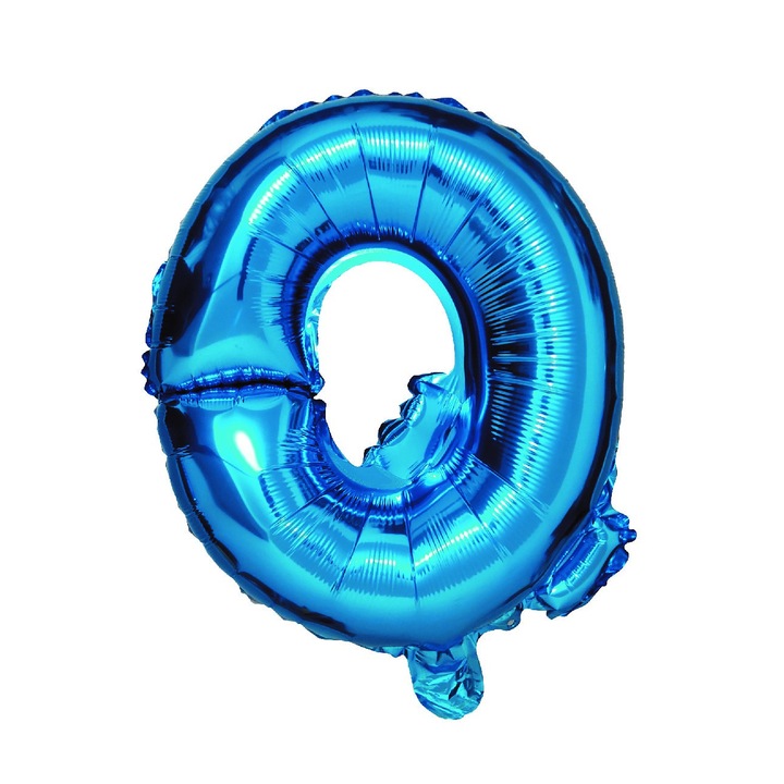 Фолиев балон син металик, Mirific Party, буква Q, 40 см