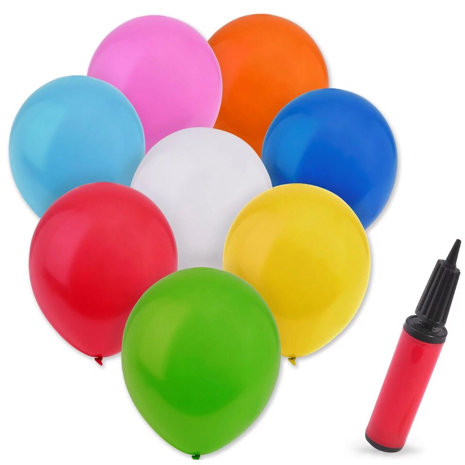 Set 25 de baloane, Zola®, cu pompa, multicolore , dimensiune 30 cm