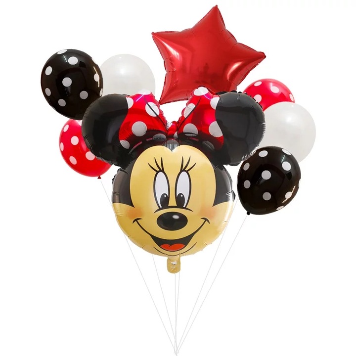 8 db Minnie lufi készlet piros masnival