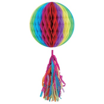 Globulet pentru petrecere, Zola®, din hartie, cu franjuri, multicolor, 25 cm Globulet pentru petrecere, Zola®, din hartie, cu franjuri, multicolor, 25 cm