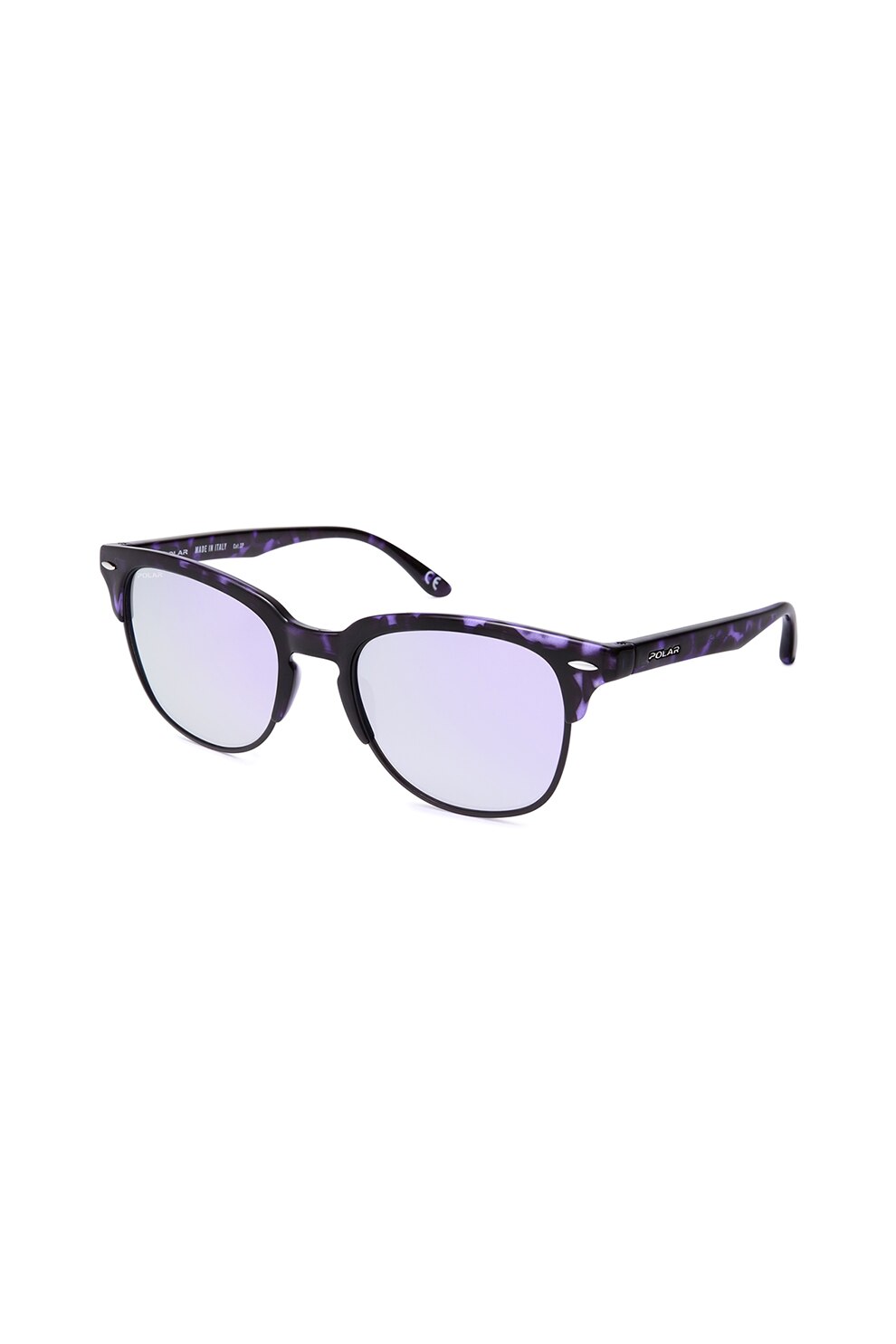 POLAR, Ochelari de soare unisex, cu lentile oglinda polarizate, Negru/Mov, 51-19-140 Standard