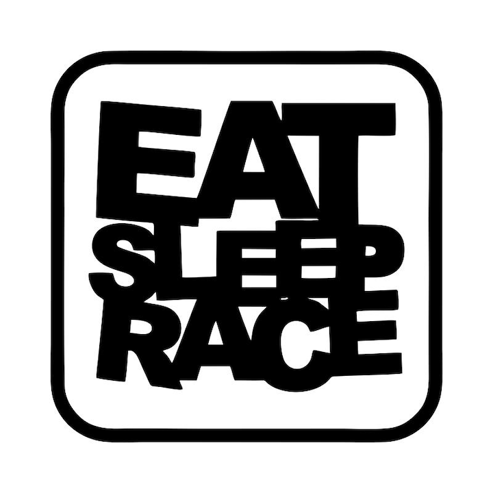 Dekoratív tuning matrica, Autó, Eat Sleep Race, Sportautó, Fehér, 40x40 cm