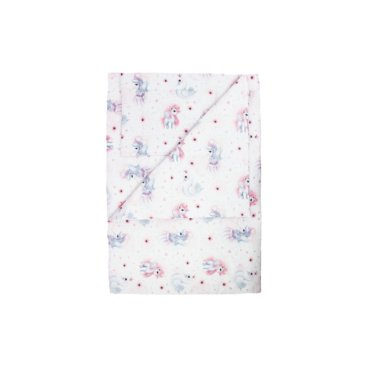 Lenjerie 3 piese, Unicornul roz, 120x60cm