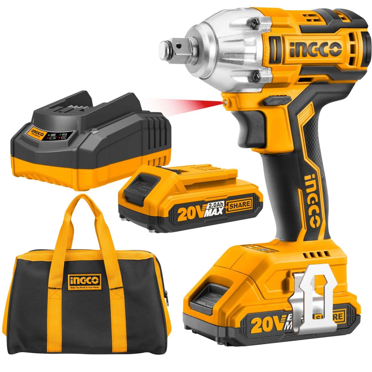 Акумулаторен ударен гайковерт INGCO CIWLI2001 20V - eMAG.bg