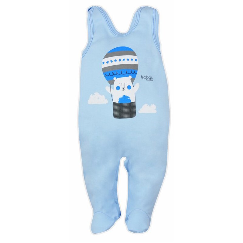 Salopeta fara maneci pentru baieti Koala Mini Baby 3919, Albastru, 74 cm