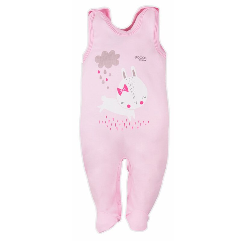 Salopeta fara maneci pentru fete Koala Mini Baby 3919R, Roz, 80 cm