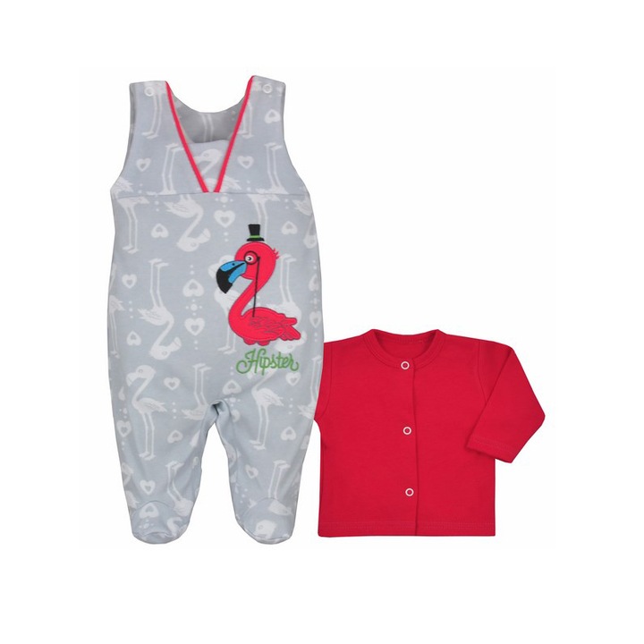 Compleu 2 piese salopeta si bluza pentru fete Koala Hipster 04-930RO-80, Rosu 26893