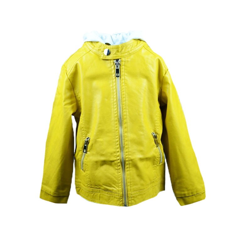 Geaca de piele ecologica pentru fete Happy House HH263, Galben