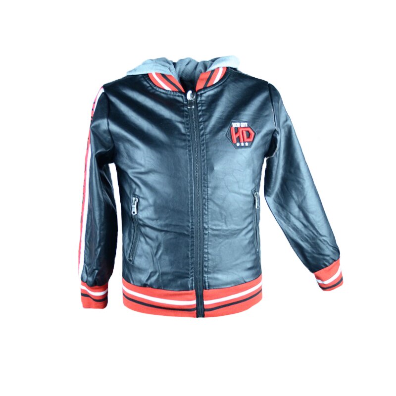 Geaca de piele ecologica pentru baieti Happy House JF-1827, Negru