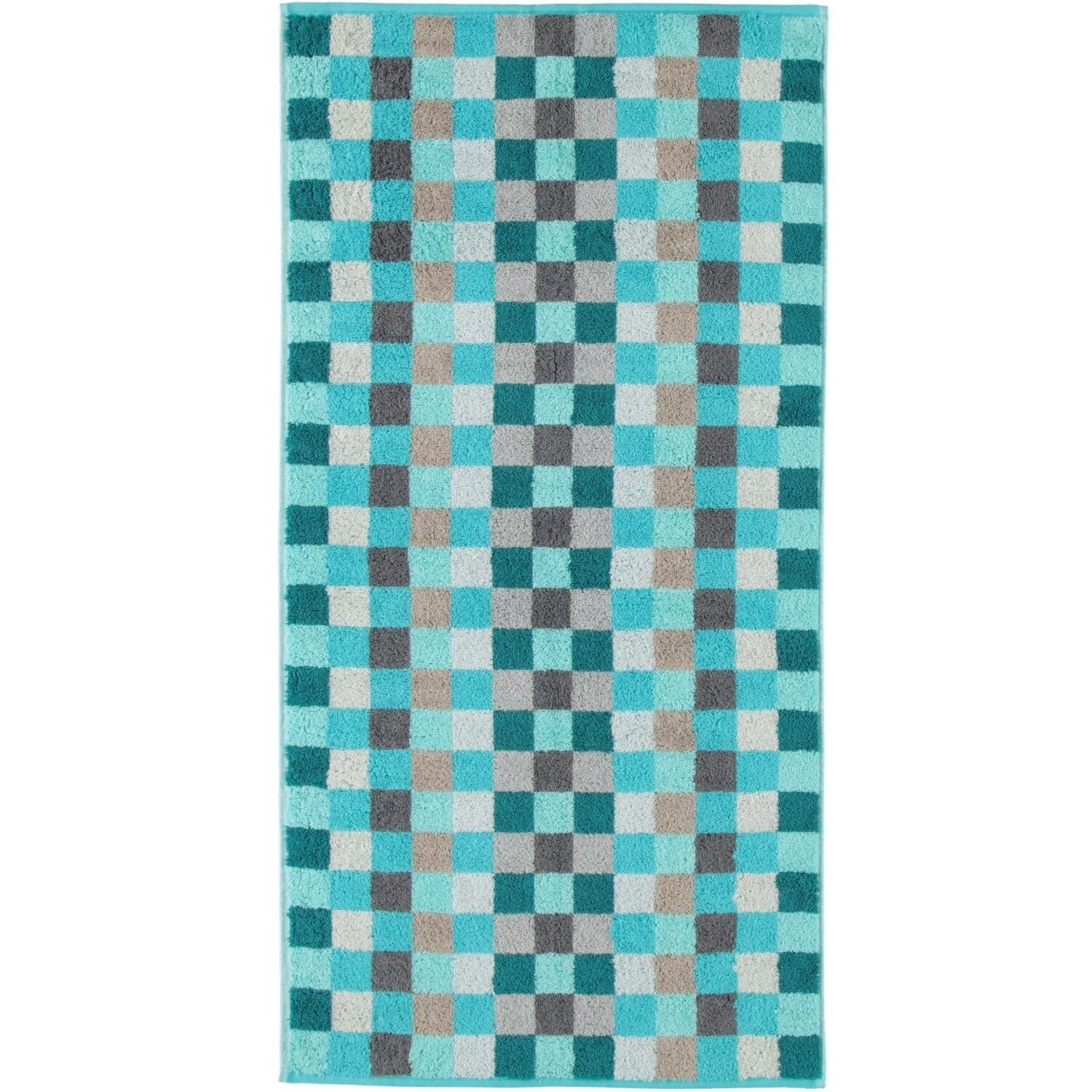 Prosop baie Cawo Unique Karo 50x100 cm turcoaz