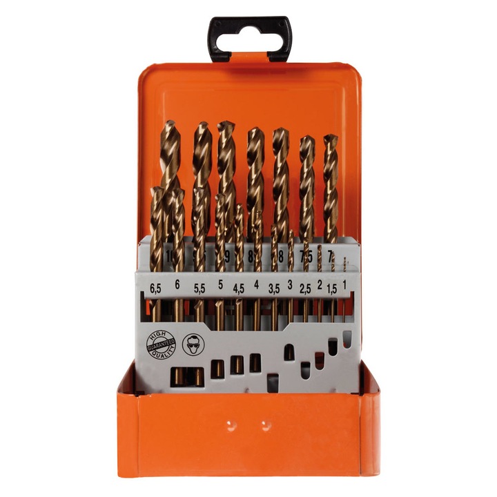 Burghie de torsiune HSS-Co DIN 338 BASIC 19 buc, PROJAHN