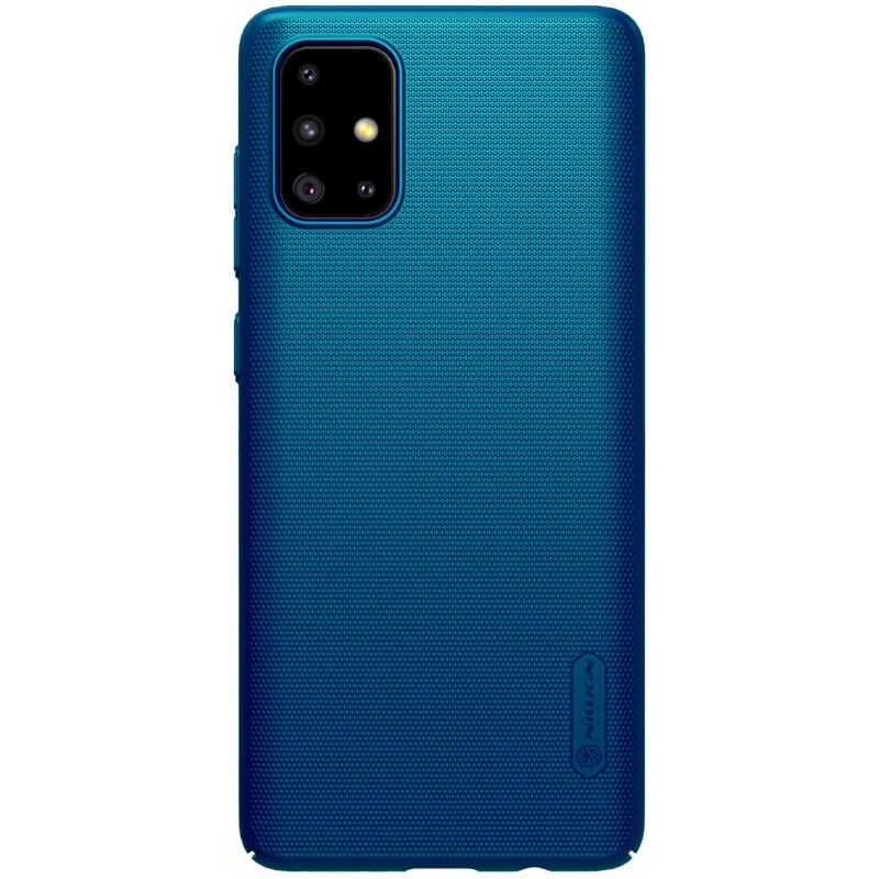 Husa protectie spate din plastic texturat albastru, pentru Samsung Galaxy A71- Nillkin Frosted Shield