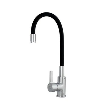 Baterie stativa bucatarie cu pipa flexibila,elastica ,finisaj negru cu crom ,monocomanda,cartus 40 mm Baterie stativa bucatarie cu pipa flexibila,elastica ,finisaj negru cu crom ,monocomanda,cartus 40 mm