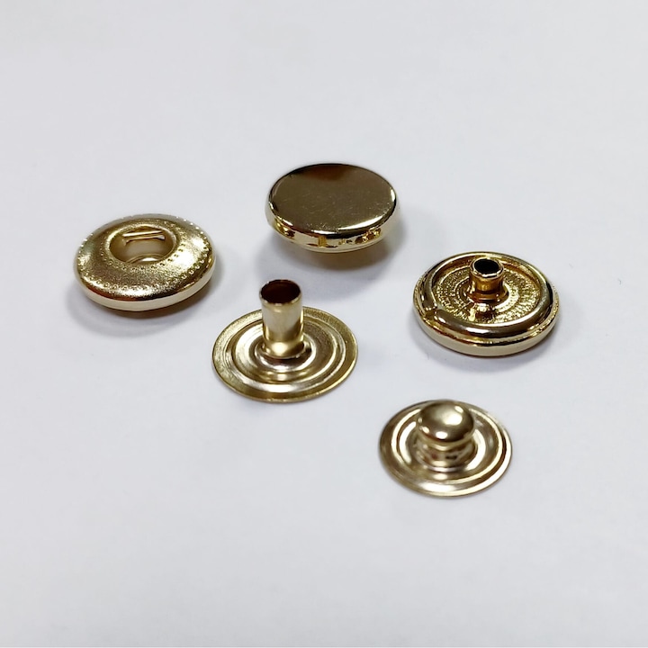 Set 12 capse metalice din 4 parti aurii Mabo 20(1.2cm)