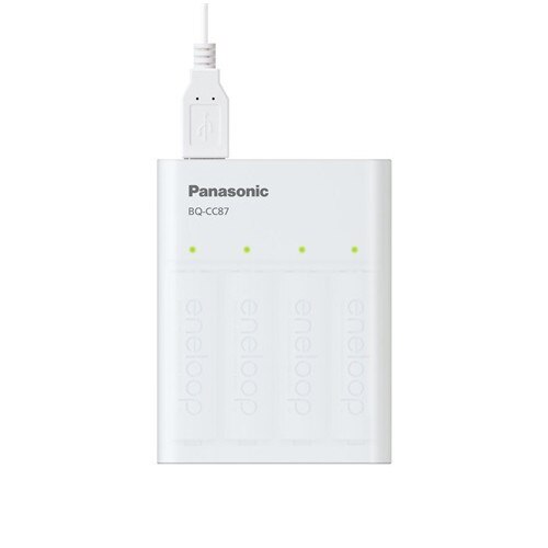 Incarcator Powerbank Panasonic cu 4 acumulatori Eneloop 1,2V 1900mah Ni-MH BQ-CC87