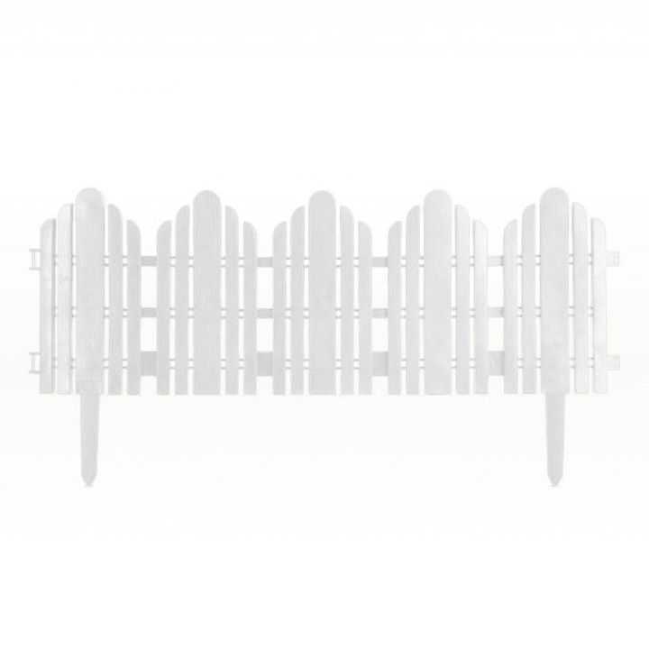 Gard flexibil, plastic ABS, 61 x 30 cm, alb, ideal pentru delimitarea straturilor de flori, a trotuarelor de gradina, sau al gazonului