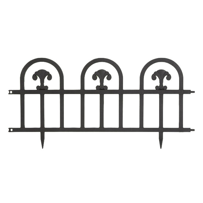 Gard flexibil, cu infigere in sol, plastic ABS, 60 x 30 cm, negru, ideal pentru delimitarea straturilor de flori, a trotuarelor de gradina, sau al gazonului