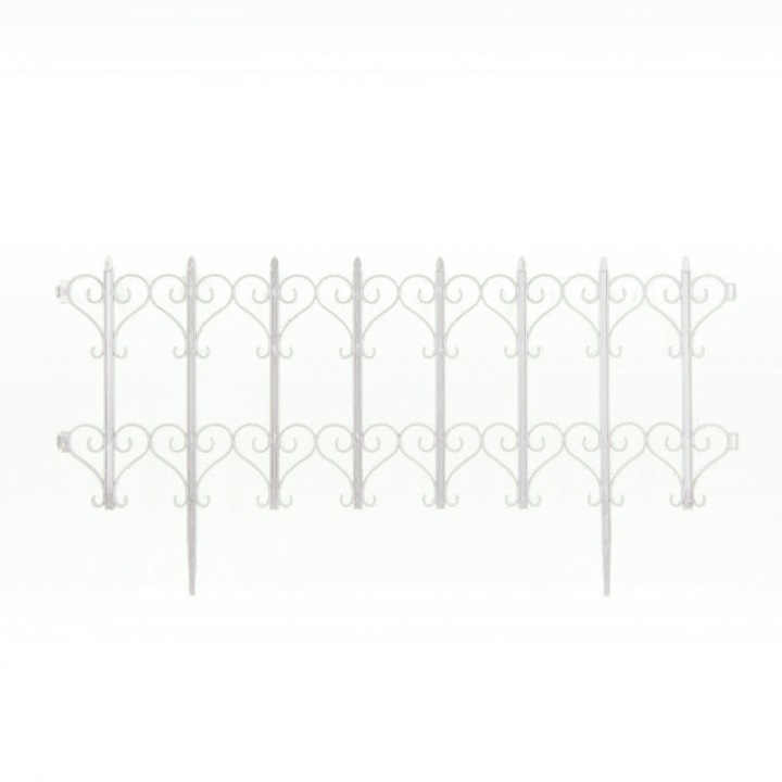 Gard flexibil, cu infigere in sol, plastic ABS, 61 x 30 cm, alb, ideal pentru delimitarea straturilor de flori, a trotuarelor de gradina, sau al gazonului
