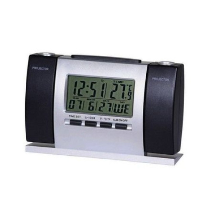 Стаен часовник с множество функции, LCD дисплей, време и температура
