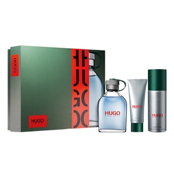 Set Hugo Boss, Hugo, Barbati: Apa de Toaleta, 125 ml +Gel de dus, 50 ml + Deodorant Spray, 50 ml Set Hugo Boss, Hugo, Barbati: Apa de Toaleta, 125 ml +Gel de dus, 50 ml + Deodorant Spray, 50 ml