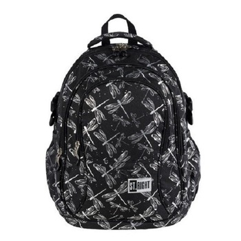 Ghiozdan St.Majewski, Gama St.Right Dragonflies BP01, Negru cu Alb Ghiozdan St.Majewski, Gama St.Right Dragonflies BP01, Negru cu Alb