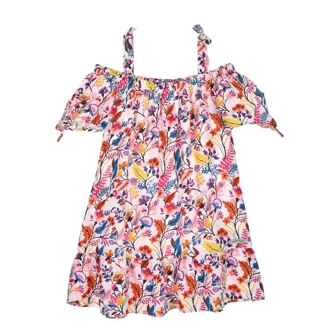 Rochie NAF NAF Paris Happy Garden, alb