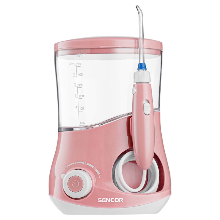 Sencor SOI 2201RS szájzuhany, 10 víznyomás fokozat, percenként 1400 mozgás, rózsaszín