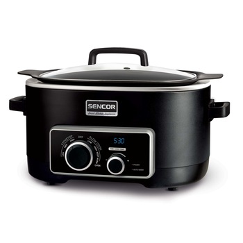 Multi cooker Sencor SPR 6100BK, 5.5 L Digital, 5 programe automate, capac de sticla, negru Multi cooker Sencor SPR 6100BK, 5.5 L Digital, 5 programe automate, capac de sticla, negru