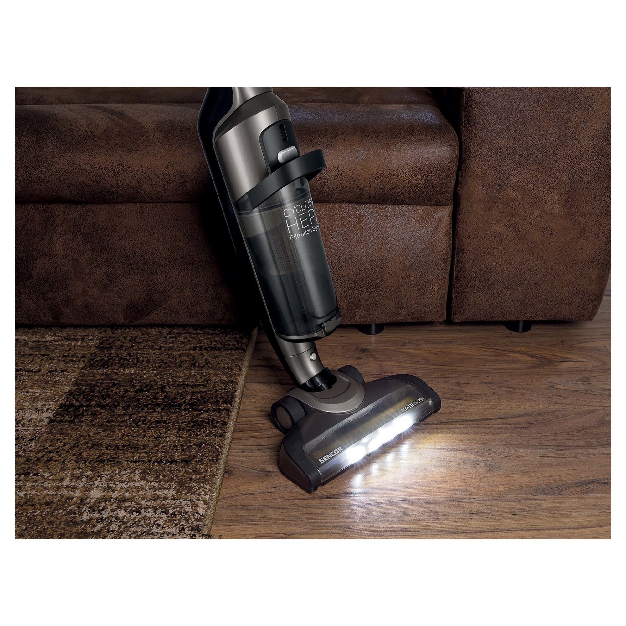 Aspirator vertical fara fir Sencor SVC8936TI, 150 W, 36 V, capacitate recipient praf 1 L, negru