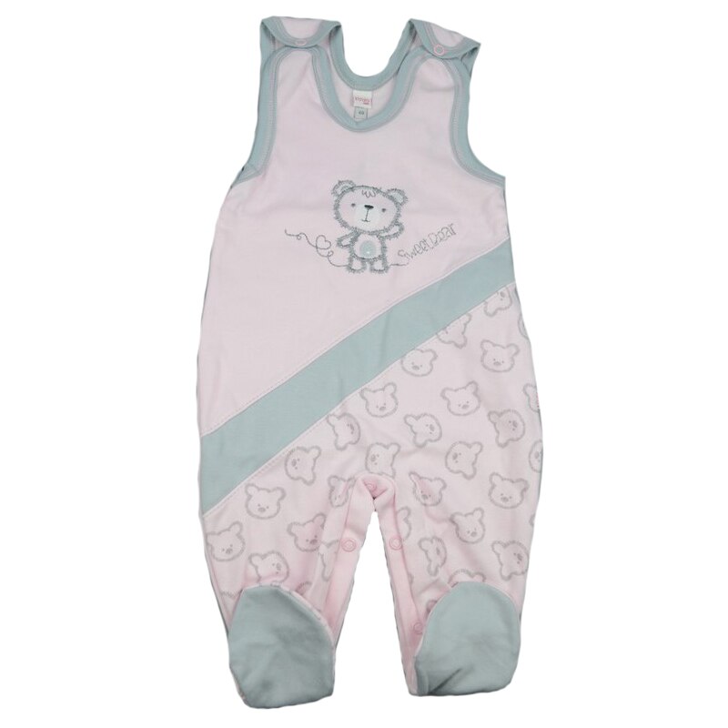 Salopeta fara maneci pentru fete Koala Misiaki Organic 04-709, Roz, 80 cm