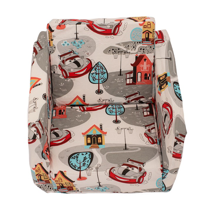 Fotoliu din burete extensibil pentru copii cu masina,casa,frunza , varsta 1 ani - 4 ani, 2.5 Kg