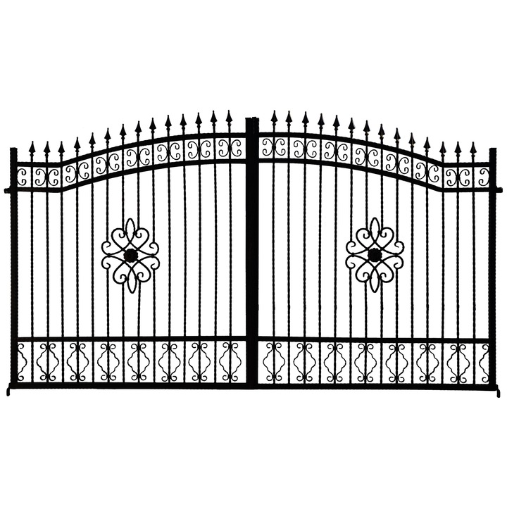 Poarta fier forjat STR-03.PA, 350x200cm, cu accesorii incluse