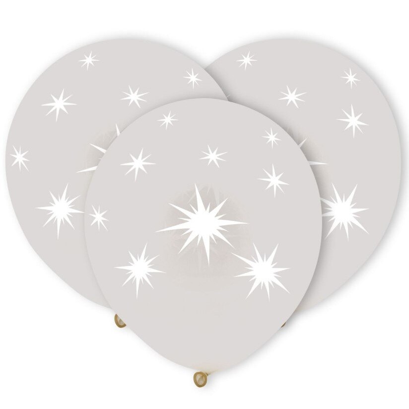 Set 10 baloane, Zola®, transparente cu stelute albe, dimensiune 30 cm