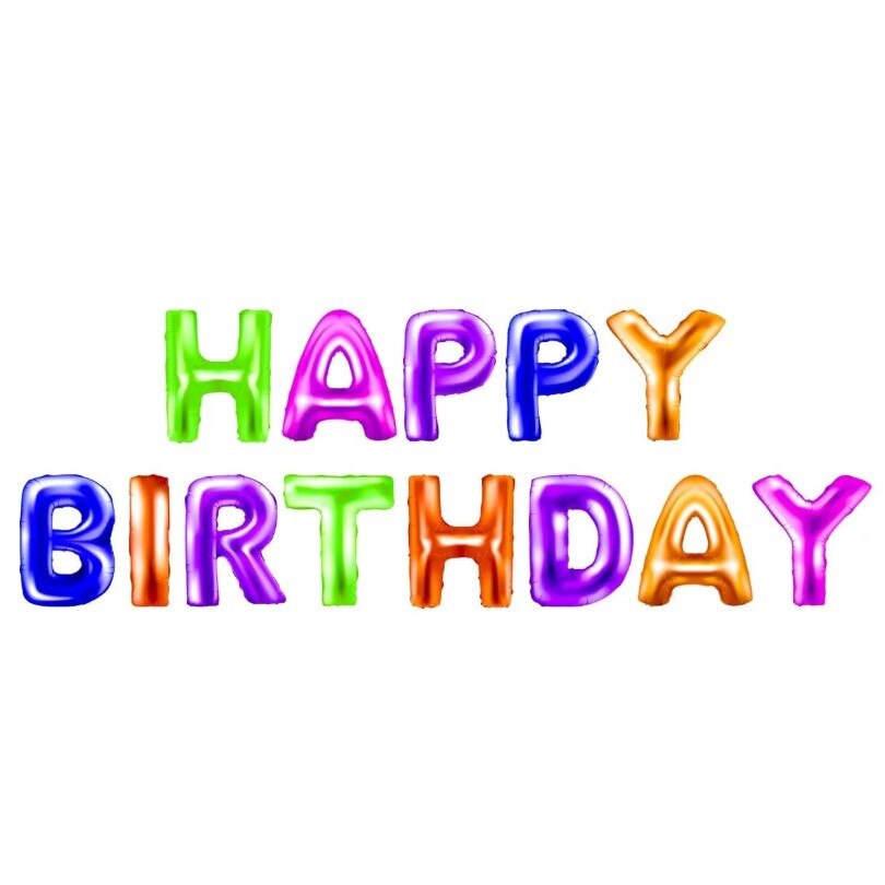 Set baloane folie, Zola®, multicolore, HAPPY BIRTHDAY, 40 cm