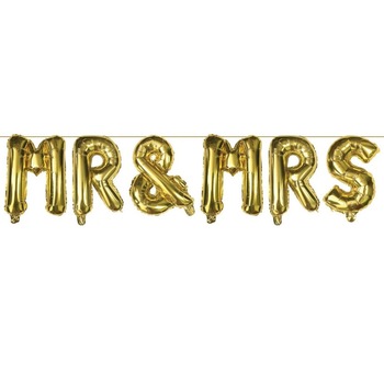 Balon folie nunta, Zola®, Auriu, MR & MRS, 300x35 cm Balon folie nunta, Zola®, Auriu, MR & MRS, 300x35 cm