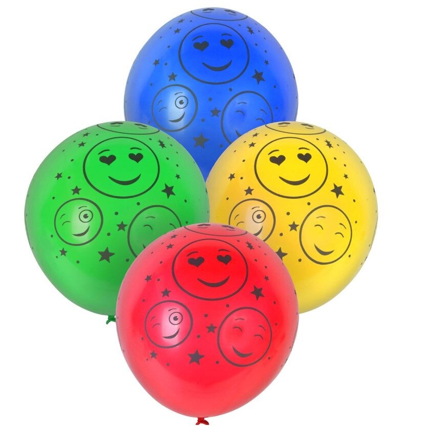 Set 50 de baloane, Zola®, multicolore cu fete, 30 cm