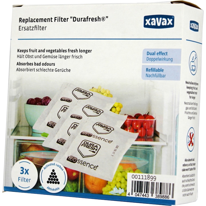 Резервен филтър за хладилници Xavax Durafresh®, 3 бр/комплект