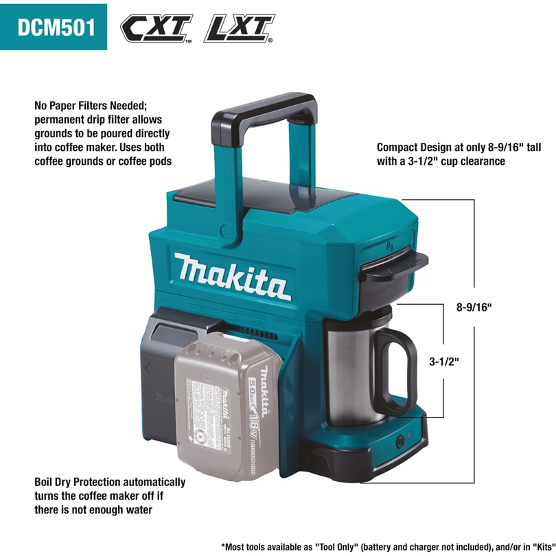 Aparat de facut cafea Makita DCM501Z, 18V, fara acumulator