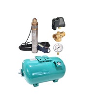 kit complet pompa submersibila in sistem hidrofor 4skm10050 omnigena rezervor orizontal 50l cu manometru racord 5 cai presostat manometru imagen 9_0_
0