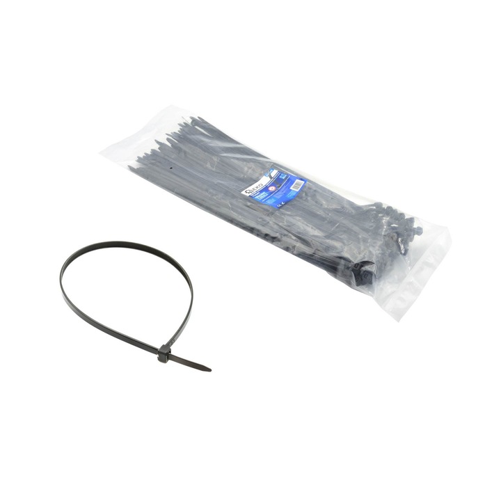 Fekete nylon nyakkendők - 450x9,0mm UV 50 db, Geko G17126