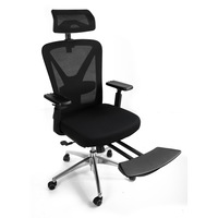 Scaun de birou Rotativ idealSTORE Vito Elite Plus Collection, Echipat cu spuma confortabila, Spate respirabil, Cotiere 3D reglabile, Baza din aluminiu, Posibilitatea inclinarii spatarului pana la 130 °, Suport pentru picioare retractabil, Maxim 130 kg