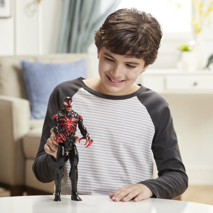 Figurina Spider-Man Maximum Venom, Titan Hero Miles Morales 30 cm, Hasbro